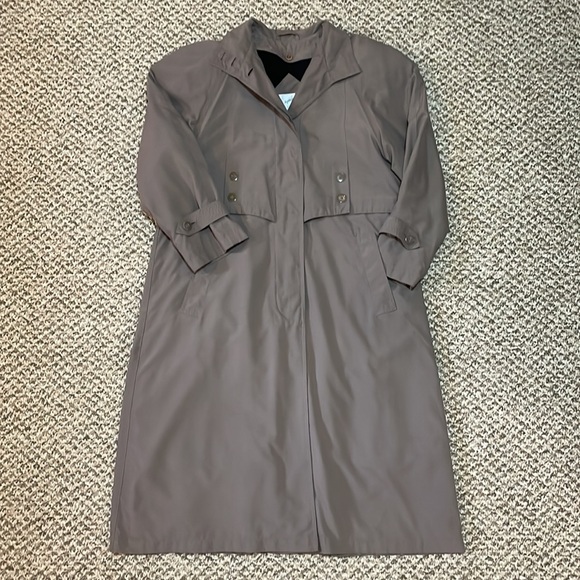 Vintage Jacqueline Ferrar Trench Coat with Wool Blend Button Out Liner - Taupe - Picture 2 of 16